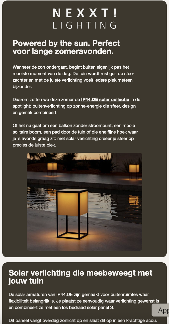 Nieuwsbrief IP44.DE solar collectie