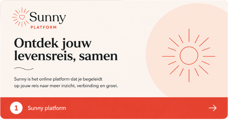 LinkedIn featured card Sunny platform, Ontdek jouw levensreis, samen
