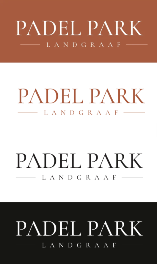 Logo-ontwikkeling Padel Park, horizontaal, gestapeld en monogram