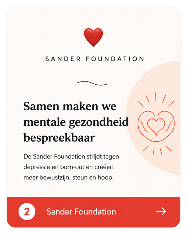 LinkedIn featured card Sander Foundation, staand format